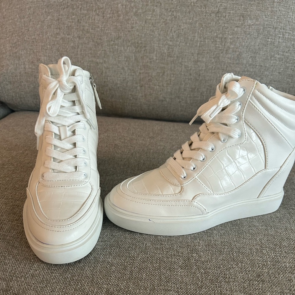 JLo white Hightop sneakers